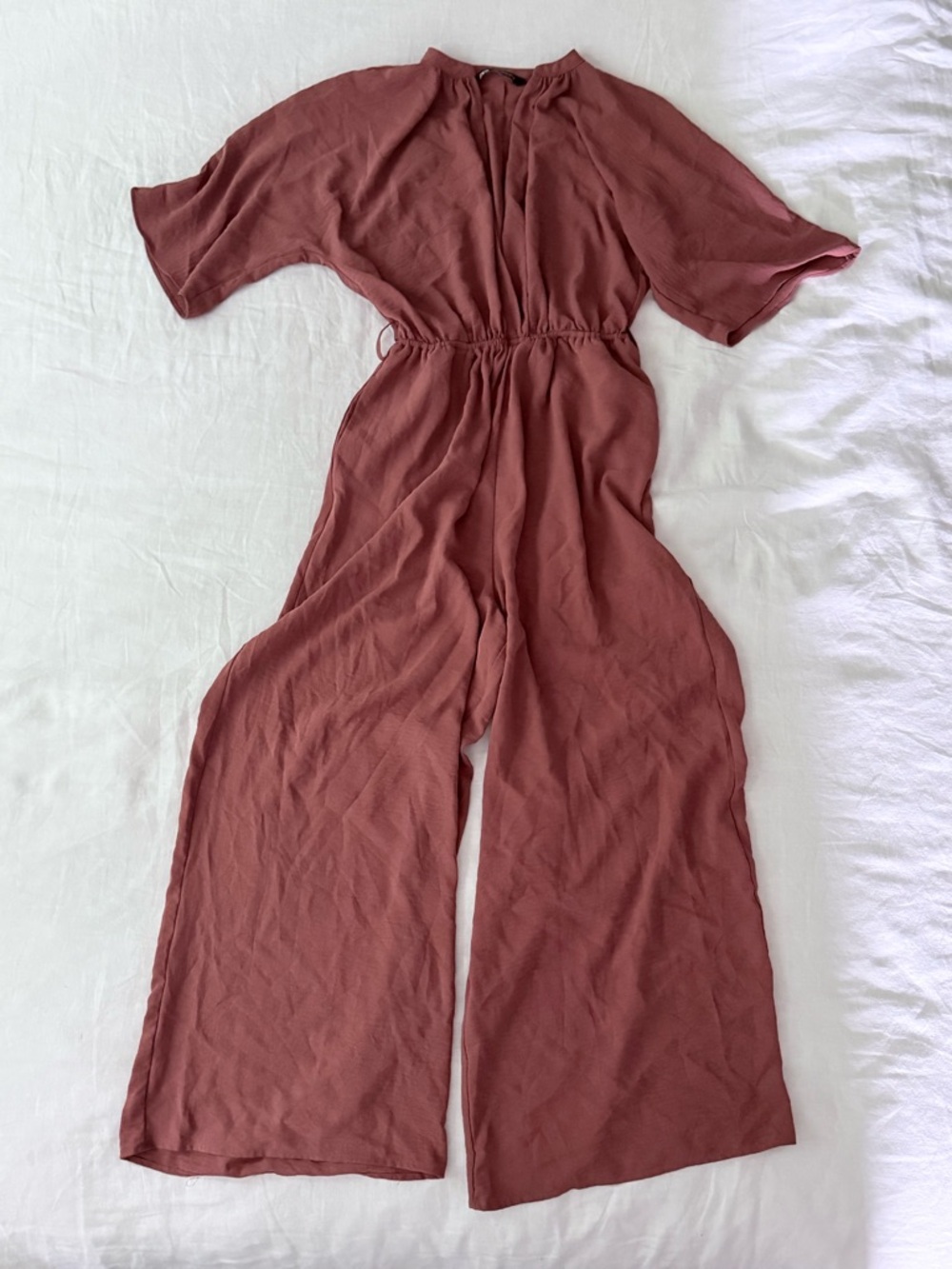 Zara Wide-Leg Jumpsuit in Mauve